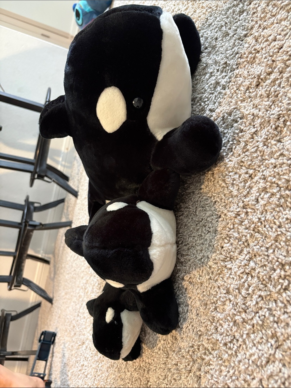 SeaWorld Black and White Orca Plush Toy - mother daddy and baby family 3